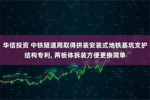 华信投资 中铁隧道局取得拼装安装式地铁基坑支护结构专利, 两板体拆装方便更换简单